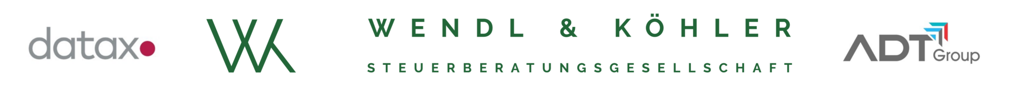 Banner der Partnerunternehmen Datax, Wendl & Köhler, ADT Group